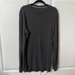 Meriwool Base Layer Sweater Mens XL Gray Outdoor Gorpcore Merino Wool Knit